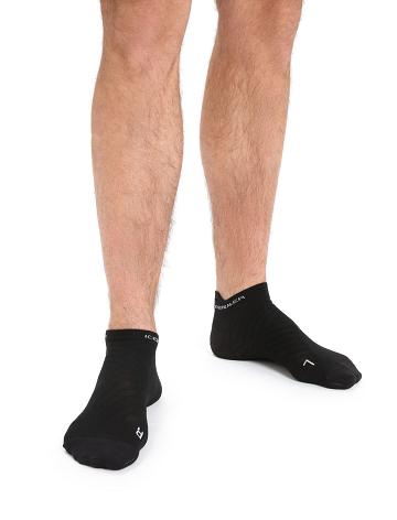 Black / Snow Icebreaker Merino Run+ Ultralight Micro Men's Socks | AU 1036ZUTG